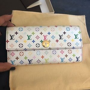 Louis Vuitton white monogram Sarah wallet